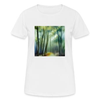 Nebel im Aquarellwald - Frauen T-Shirt atmungsaktiv - Weiß - Vorne - AI Model Female 172 dark (172cm)