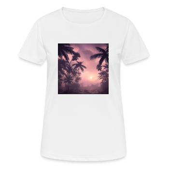 Abend zwischen Palmen - Frauen T-Shirt atmungsaktiv - Weiß - Vorne - AI Model Female 172 dark (172cm)