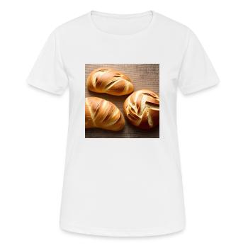Portrait d’un pain croustillant - T-shirt respirant Femme - blanc - Devant - AI Model Female 172 dark (172cm)