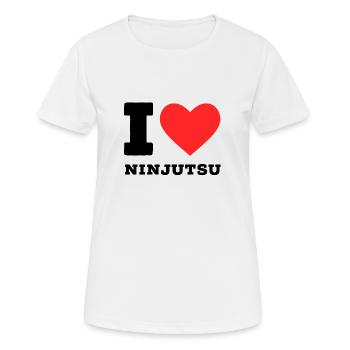 J’adore le ninjutsu - T-shirt respirant Femme - blanc - Devant - AI Model Female 172 dark (172cm)