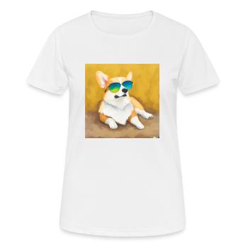 Cooler Corgi - Frauen T-Shirt atmungsaktiv - Weiß - Vorne - AI Model Female 172 dark (172cm)