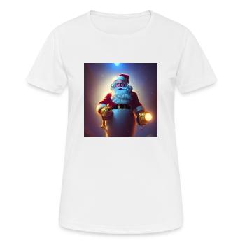 Père Noël Père Noël Noël - T-shirt respirant Femme - blanc - Devant - AI Model Female 172 dark (172cm)
