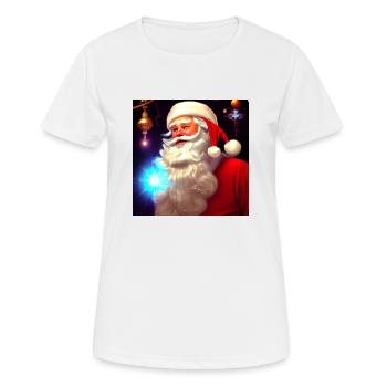 Père Noël Père Noël Noël - T-shirt respirant Femme - blanc - Devant - AI Model Female 172 dark (172cm)