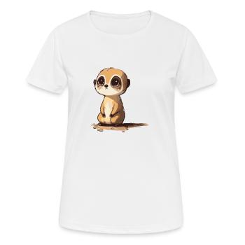Comic Cute Kawaii Sticker Meerkat Squirrel - Women's Breathable T-Shirt - white - Front - AI Model Female 172 dark (172cm)