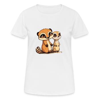 Comic Cute Kawaii Sticker Meerkat Squirrel - Women's Breathable T-Shirt - white - Front - AI Model Female 172 dark (172cm)