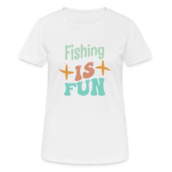Fishing in Fun - Frauen T-Shirt atmungsaktiv - Weiß - Vorne - AI Model Female 172 dark (172cm)