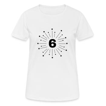 6e anniversaire étoilé - cadeau 6 ans - T-shirt respirant Femme - blanc - Devant - AI Model Female 172 dark (172cm)