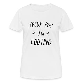 j'peux pas j'ai footing - T-shirt respirant Femme - blanc - Devant - AI Model Female 172 dark (172cm)