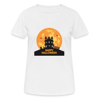 Happy Halloween haunted house - Women's Breathable T-Shirt - white - Front - AI Model Female 172 dark (172cm)