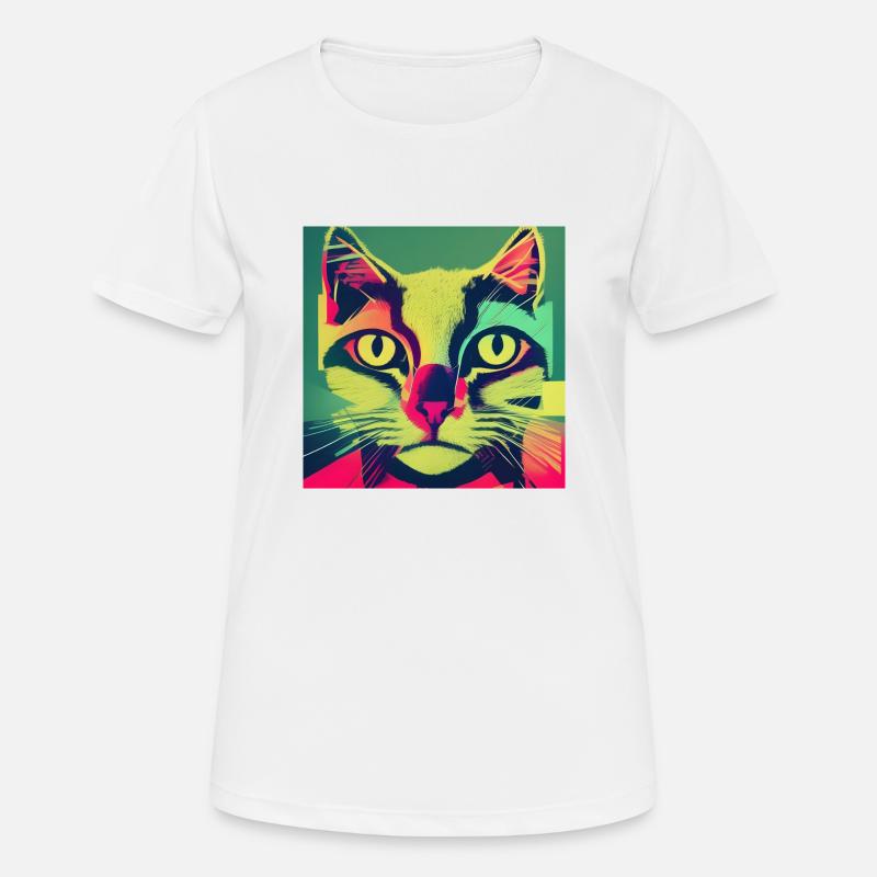 Crazy Cat - Women's Breathable T-Shirt - white