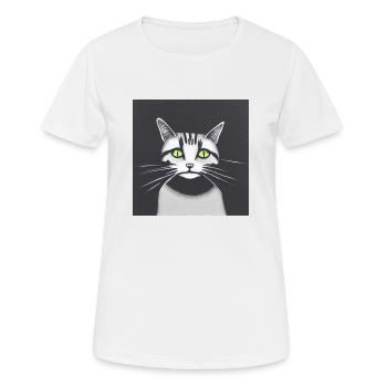 Katze - Frauen T-Shirt atmungsaktiv - Weiß - Vorne - AI Model Female 172 dark (172cm)
