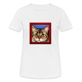Katzenportrait 8 - Frauen T-Shirt atmungsaktiv - Weiß - Vorne - AI Model Female 172 dark (172cm)