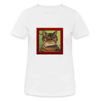 Katzenportrait 5 - Frauen T-Shirt atmungsaktiv - Weiß - Vorne - AI Model Female 172 dark (172cm)