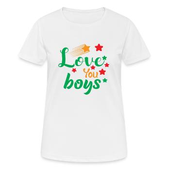 Love you Boys - Frauen T-Shirt atmungsaktiv - Weiß - Vorne - AI Model Female 172 dark (172cm)
