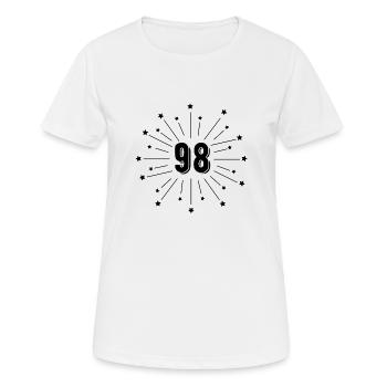 98e anniversaire étoilé - cadeau 98 ans - T-shirt respirant Femme - blanc - Devant - AI Model Female 172 dark (172cm)
