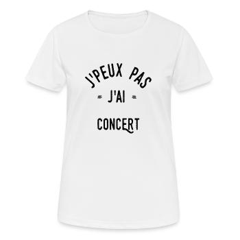 J’peux pas j’ai concert - T-shirt respirant Femme - blanc - Devant - AI Model Female 172 dark (172cm)