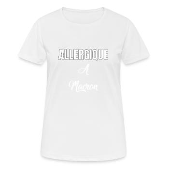 Allergique à Macron - T-shirt respirant Femme - blanc - Devant - AI Model Female 172 dark (172cm)