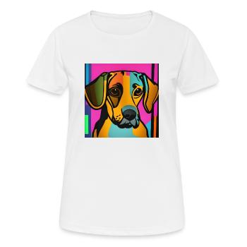 Hund Pop-Art - Frauen T-Shirt atmungsaktiv - Weiß - Vorne - AI Model Female 172 dark (172cm)