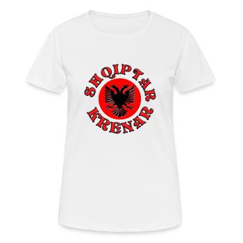 Shqiptar Krenar, Kosova, Shqiprija, Shqiponja - Frauen T-Shirt atmungsaktiv - Weiß - Vorne - AI Model Female 172 dark (172cm)