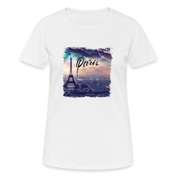 Paris Tour Eiffel Style décontracté - T-shirt respirant Femme - blanc - Devant - AI Model Female 172 dark (172cm)