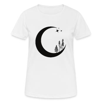Lune Céleste pins arbre - T-shirt respirant Femme - blanc - Devant - AI Model Female 172 dark (172cm)