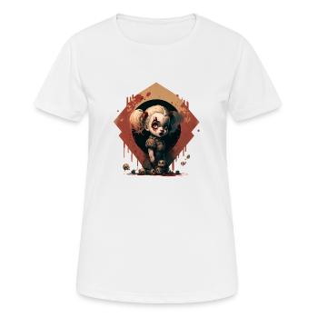Quinn Dämonenmädchen mit Totenköpfen - Frauen T-Shirt atmungsaktiv - Weiß - Vorne - AI Model Female 172 dark (172cm)