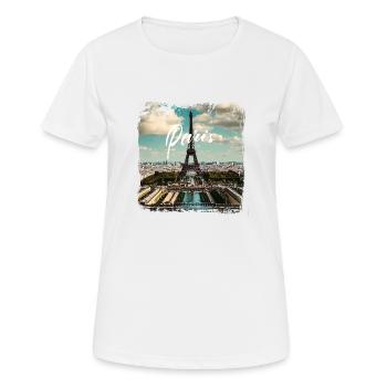 Paris Tour Eiffel style décontracté - T-shirt respirant Femme - blanc - Devant - AI Model Female 172 dark (172cm)