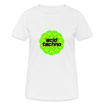 Techno acide - T-shirt respirant Femme - blanc - Devant - AI Model Female 172 dark (172cm)