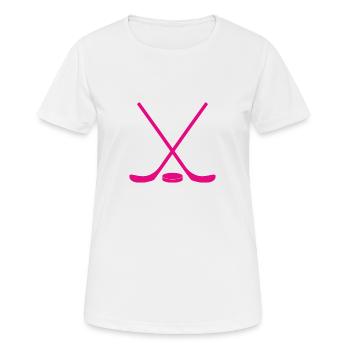 Eishockey - Hockey sur glace - Puck - T-shirt respirant Femme - blanc - Devant - AI Model Female 172 dark (172cm)