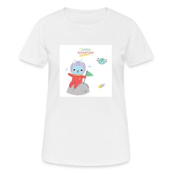 Space - Frauen T-Shirt atmungsaktiv - Weiß - Vorne - AI Model Female 172 dark (172cm)