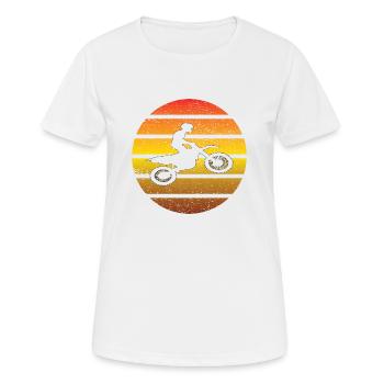 Moto Motocross Mobylette Cadeau Motocycliste - T-shirt respirant Femme - blanc - Devant - AI Model Female 172 dark (172cm)