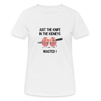just the kn*** and the kidneys, w*** ! - Frauen T-Shirt atmungsaktiv - Weiß - Vorne - AI Model Female 172 dark (172cm)