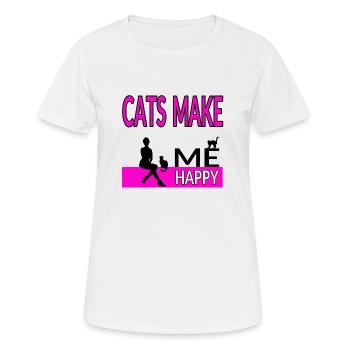Félin - T-shirt respirant Femme - blanc - Devant - AI Model Female 172 dark (172cm)