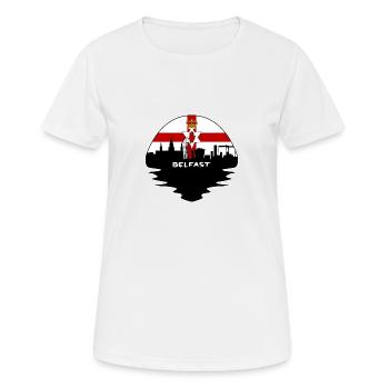 Belfast Irlande du Nord Flag Skyline Silhouette T - T-shirt respirant Femme - blanc - Devant - AI Model Female 172 dark (172cm)