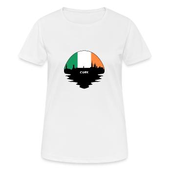 Cork Ireland Flag Skyline Silhouette Travel - Women's Breathable T-Shirt - white - Front - AI Model Female 172 dark (172cm)
