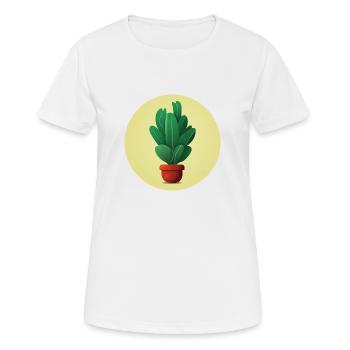 Plant in a clay pot - Women's Breathable T-Shirt - white - Front - AI Model Female 172 dark (172cm)