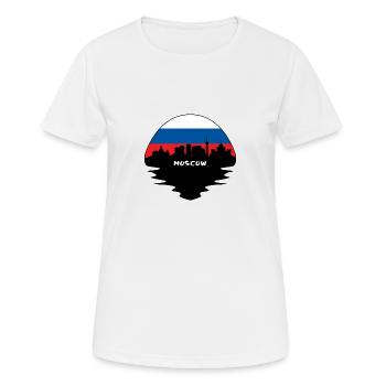 Moskau Russland Flagge Skyline Silhouette Reisen - Frauen T-Shirt atmungsaktiv - Weiß - Vorne - AI Model Female 172 dark (172cm)
