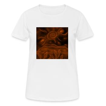 PAYSAGE NOCTURNE ORANGE - T-shirt respirant Femme - blanc - Devant - AI Model Female 172 dark (172cm)