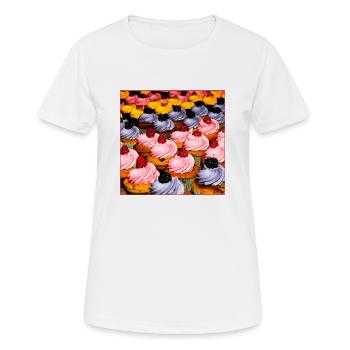 Sanfte Farbausdehnung - Frauen T-Shirt atmungsaktiv - Weiß - Vorne - AI Model Female 172 dark (172cm)