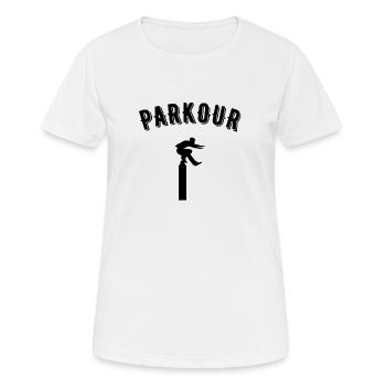 parkour - T-shirt respirant Femme - blanc - Devant - AI Model Female 172 dark (172cm)