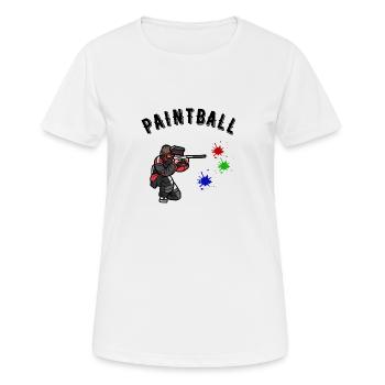 Paintball - Frauen T-Shirt atmungsaktiv - Weiß - Vorne - AI Model Female 172 dark (172cm)