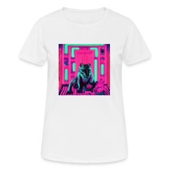 Wolf neon - Frauen T-Shirt atmungsaktiv - Weiß - Vorne - AI Model Female 172 dark (172cm)