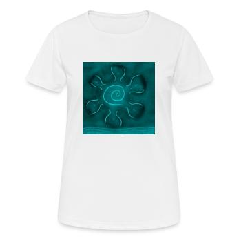 SOLEIL SUR LA MER BLEUE - T-shirt respirant Femme - blanc - Devant - AI Model Female 172 dark (172cm)