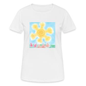 SOLEIL SUR LES PYRAMIDES - T-shirt respirant Femme - blanc - Devant - AI Model Female 172 dark (172cm)