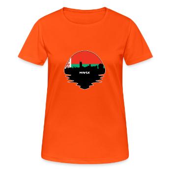 Minsk Biélorussie drapeau Skyline Silhouette voyage - T-shirt respirant Femme - orange néon - Devant - AI Model Female 172 dark (172cm)
