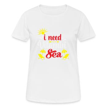 J’ai besoin de vitamine Mer - T-shirt respirant Femme - blanc - Devant - AI Model Female 172 dark (172cm)