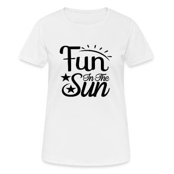 S’amuser au soleil - T-shirt respirant Femme - blanc - Devant - AI Model Female 172 dark (172cm)