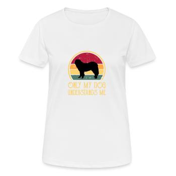 Chien de berger du Caucase Silhouette Rétro Coucher de soleil - T-shirt respirant Femme - blanc - Devant - AI Model Female 172 dark (172cm)