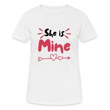 She Is Mine - Women's Breathable T-Shirt - white - Front - AI Model Female 172 dark (172cm)