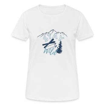 Schi - Frauen T-Shirt atmungsaktiv - Weiß - Vorne - AI Model Female 172 dark (172cm)